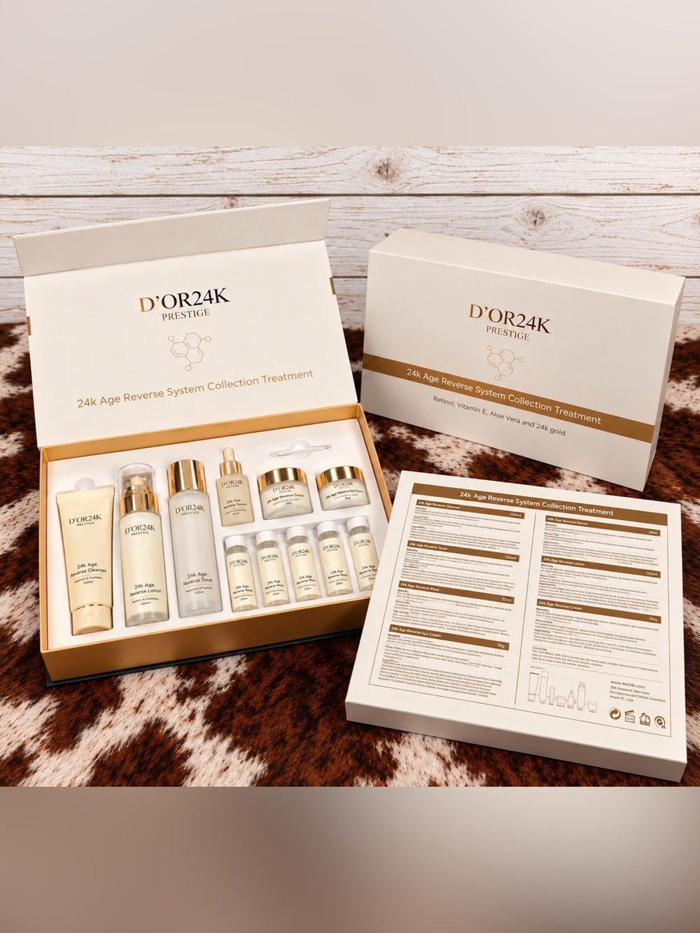 D'OR24K Prestige 24k Age Reverse System Collection Set- Cream & Gold *Brand New*